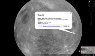 Meridiano 157, paralelo 48 - Cráter lunar Julio Garavito Armero